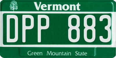 VT license plate DPP883