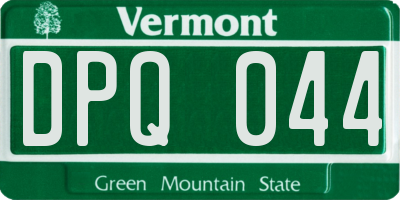 VT license plate DPQ044