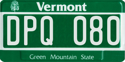 VT license plate DPQ080