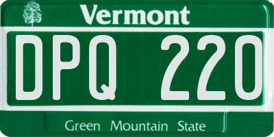 VT license plate DPQ220