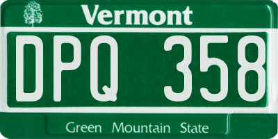 VT license plate DPQ358
