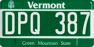 VT license plate DPQ387