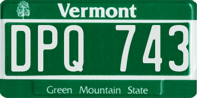 VT license plate DPQ743