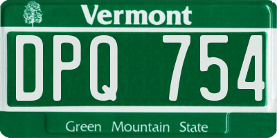 VT license plate DPQ754