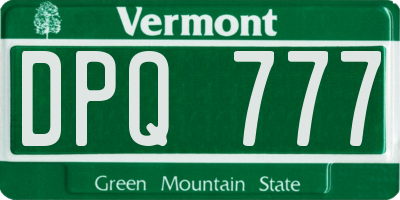 VT license plate DPQ777