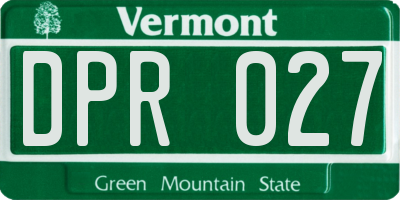 VT license plate DPR027