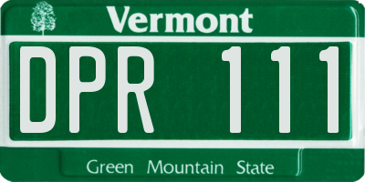 VT license plate DPR111