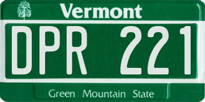 VT license plate DPR221