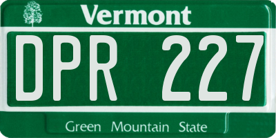 VT license plate DPR227