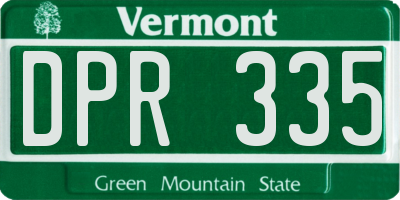 VT license plate DPR335