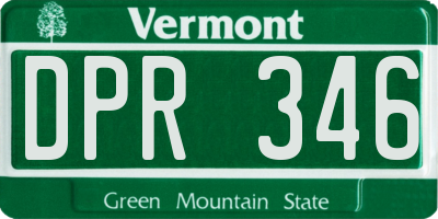 VT license plate DPR346
