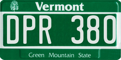 VT license plate DPR380
