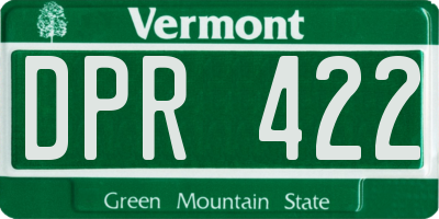 VT license plate DPR422