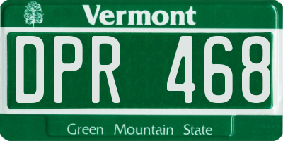 VT license plate DPR468