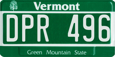 VT license plate DPR496