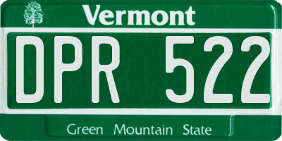 VT license plate DPR522