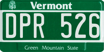 VT license plate DPR526