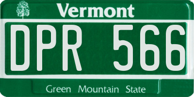 VT license plate DPR566