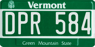 VT license plate DPR584