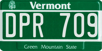 VT license plate DPR709