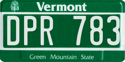 VT license plate DPR783
