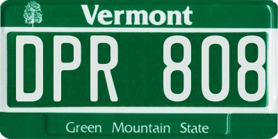 VT license plate DPR808