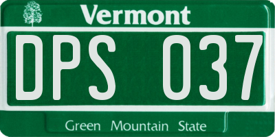 VT license plate DPS037