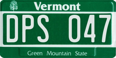 VT license plate DPS047