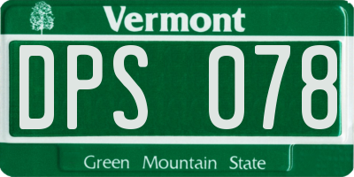 VT license plate DPS078