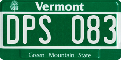 VT license plate DPS083