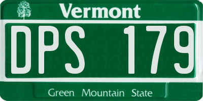 VT license plate DPS179