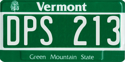 VT license plate DPS213