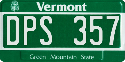 VT license plate DPS357