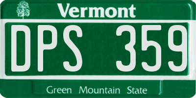 VT license plate DPS359