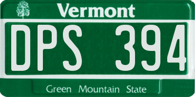 VT license plate DPS394