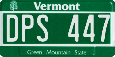VT license plate DPS447