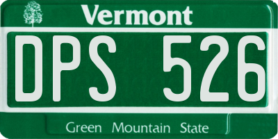 VT license plate DPS526