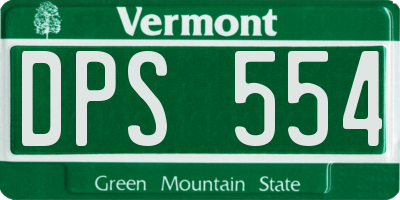 VT license plate DPS554