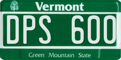 VT license plate DPS600