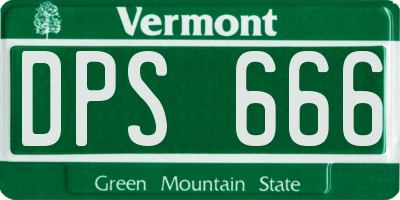 VT license plate DPS666