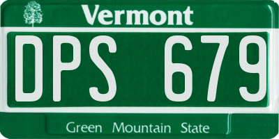 VT license plate DPS679