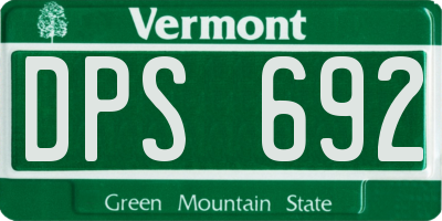 VT license plate DPS692