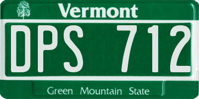 VT license plate DPS712