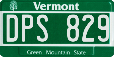 VT license plate DPS829