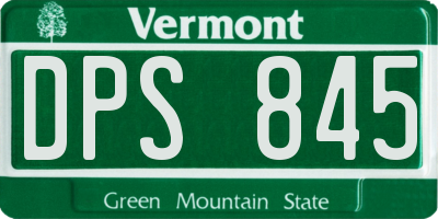 VT license plate DPS845