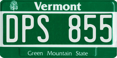 VT license plate DPS855