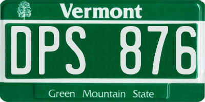VT license plate DPS876