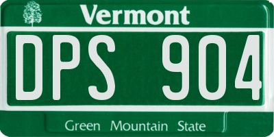 VT license plate DPS904