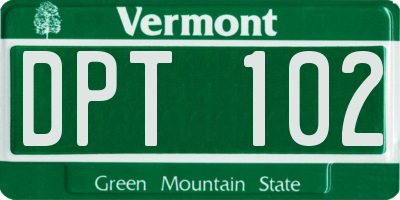 VT license plate DPT102