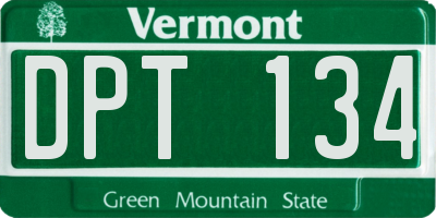 VT license plate DPT134